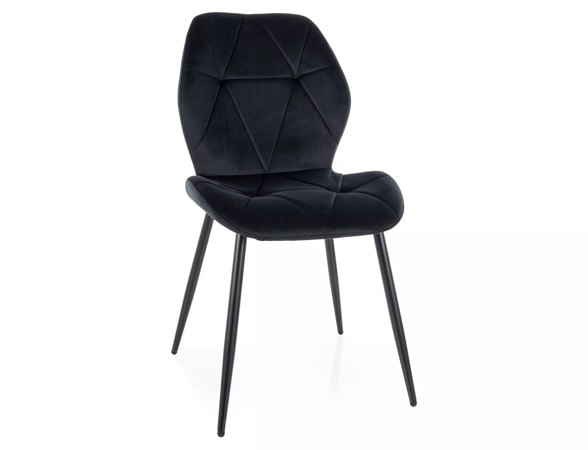 Chaise de restaurant Silva tissu velours noir rembourré